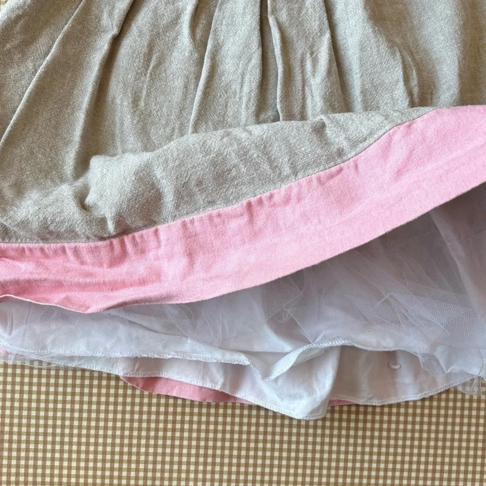 Bailey Boys Classic Baby girl Dress. 24 months. Linen blend. Short‎ sleeve lined